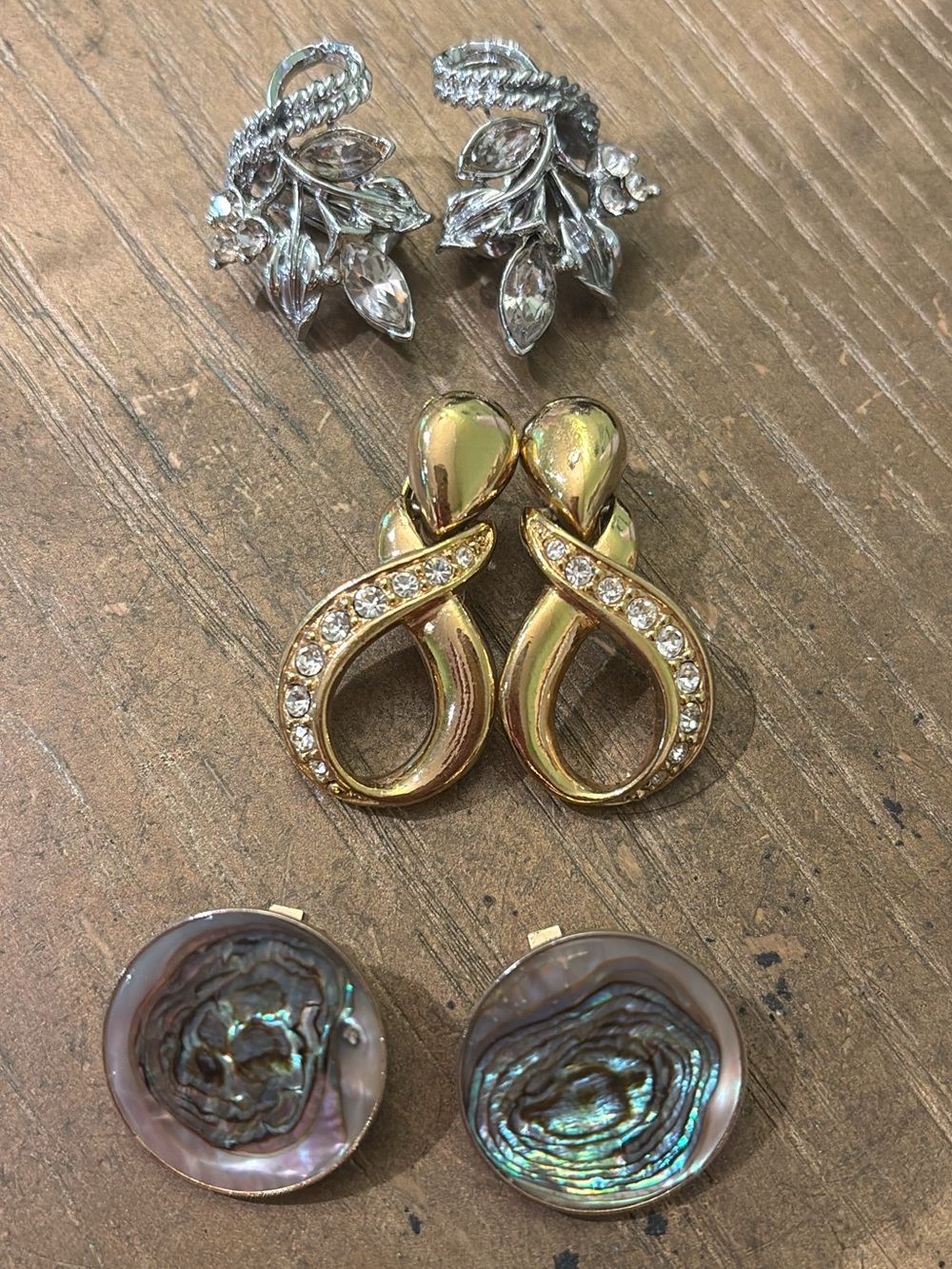 Lot of 3 Clip-On Vintage Earrings